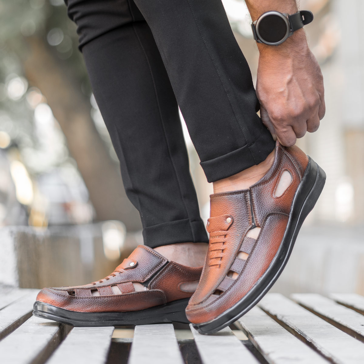 کفش تابستانه قهوه ای مردانه مدل Ropert