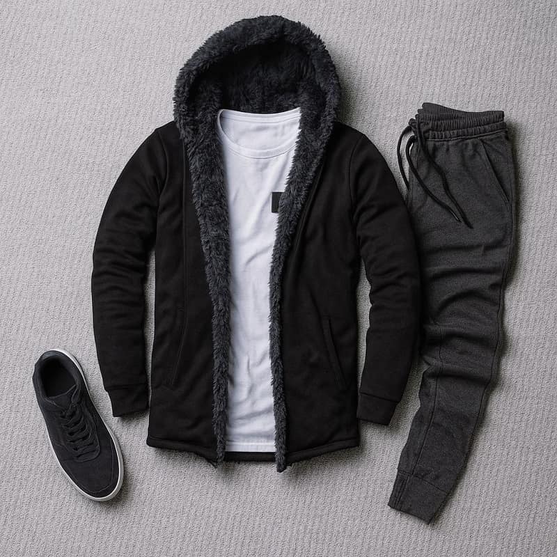 شنل مردانه خز طوسی مدل Venit