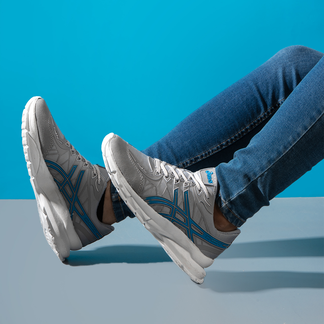 کفش ورزشی Asics مردانه طوسی آبی مدل Kaloni