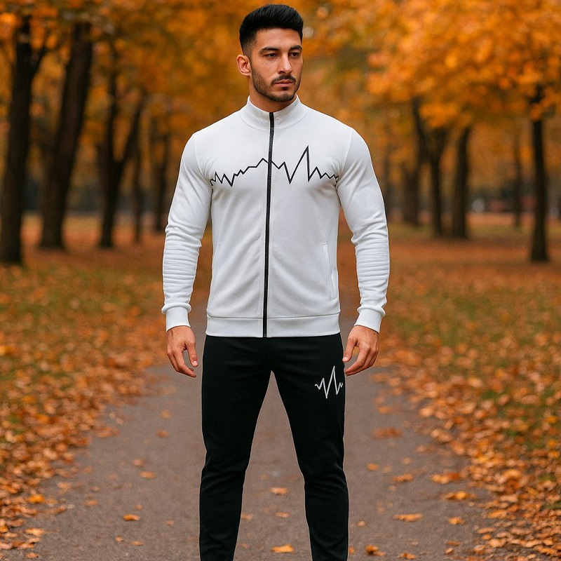 ست سوییشرت شلوار مردانه سفید مدل EKO