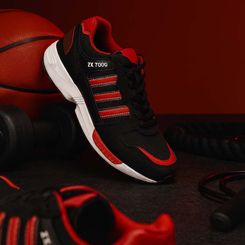 کفش ورزشی مردانه مشکی قرمز مدل ZX7000