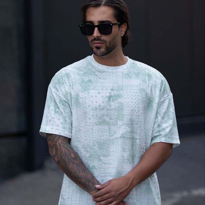 تیشرت مراکشی چاپی سبزمردانه مدل Ramin