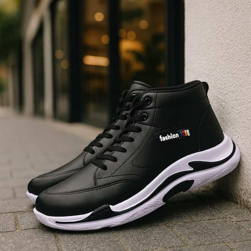 کفش ساقدار مردانه مشکی مدل EMTO