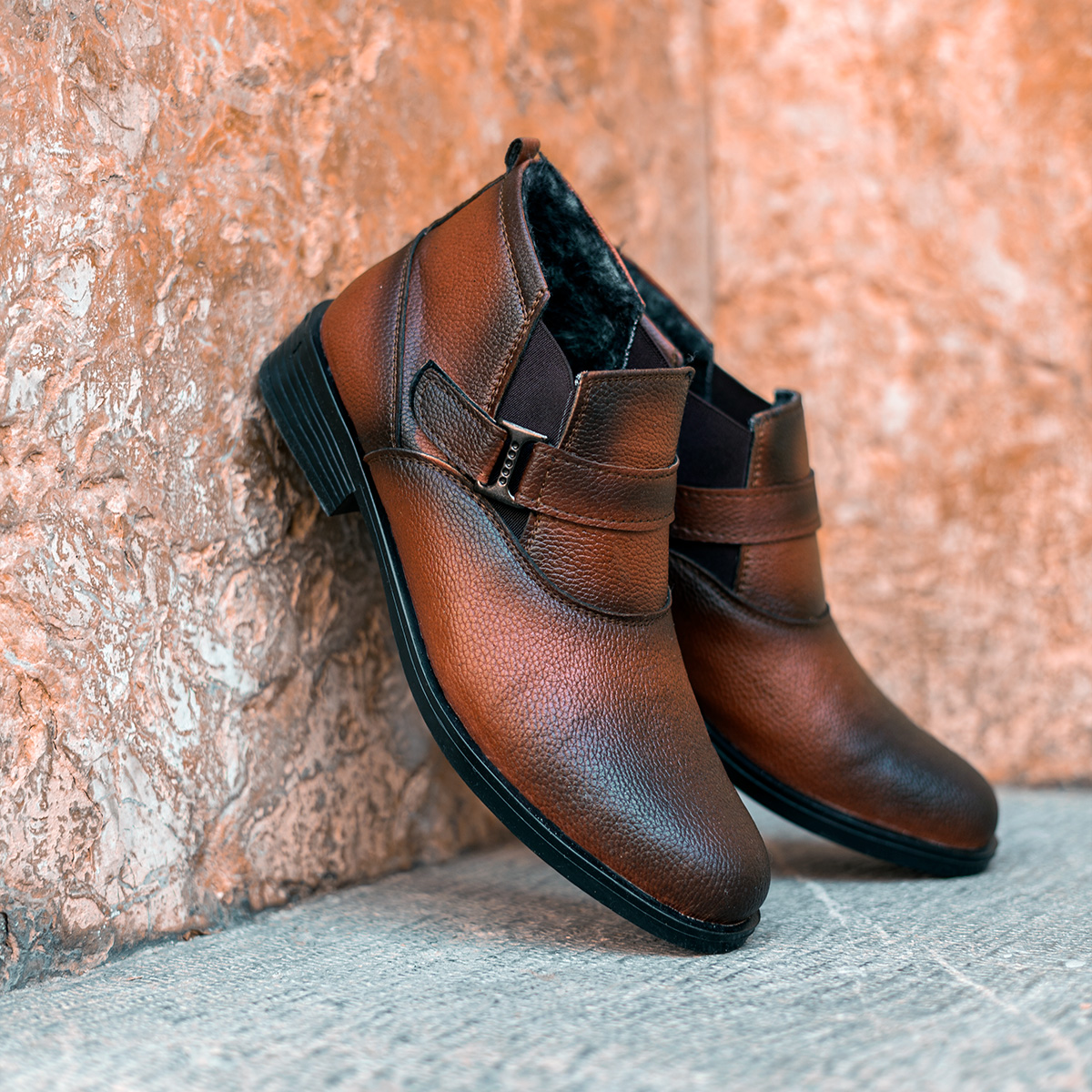 نیم بوت چرم مردانه مدل behyad