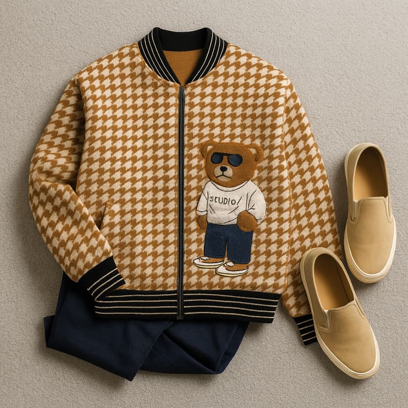 بامبر زنانه طرح تدی-قهوه ای