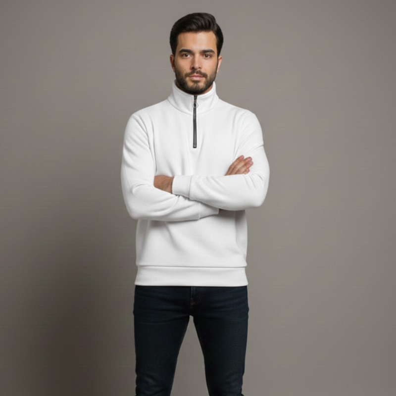 دورس مردانه نیم زیپ مدل Behbod-سفید